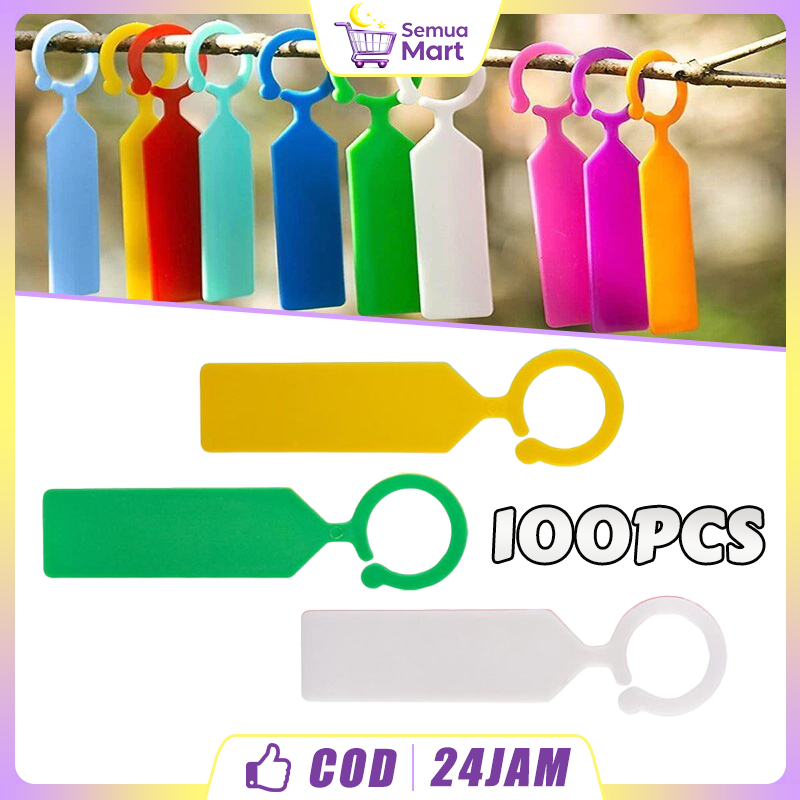 Paket Besar 100Pcs Penanda Tanaman Bisa Ditulis Waterproof Tag Label Tanaman Warna Kebun Pot Tanaman