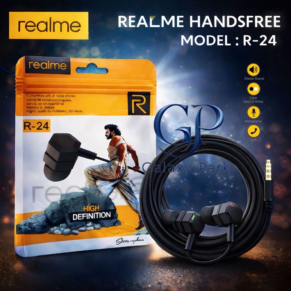 Handsfree Realme Buds R24 Purebass extrabass | Headset Realme R24 Microphone [GLX]