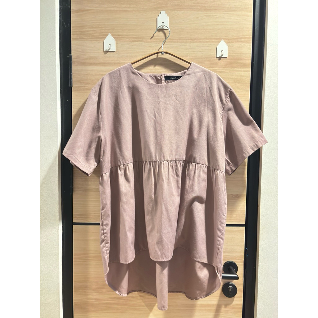 Blouse Mauve Cotton Tree All Size Fit XL Preloved Like New