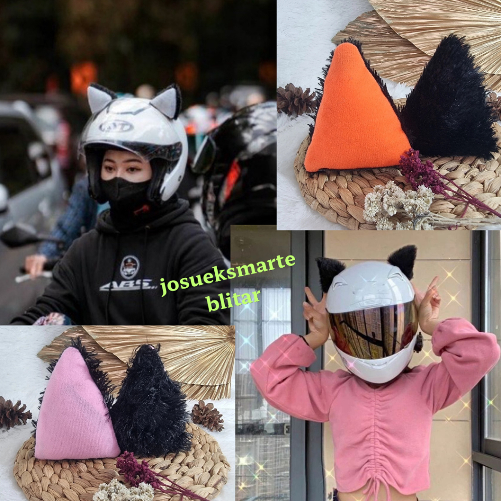 Aksesoris Helm Kuping Kucing / Kuping Helm Halfface, Fullface, Bogo