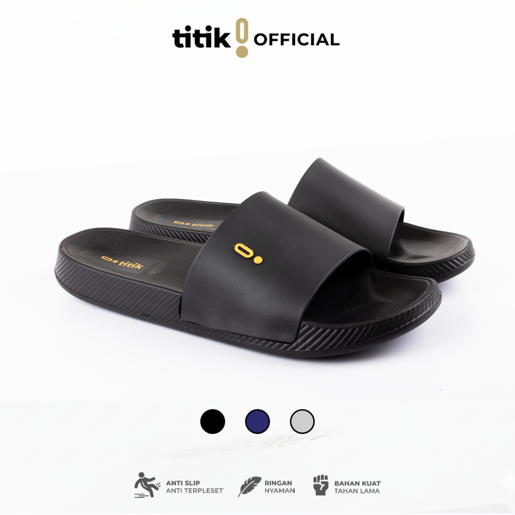 Titik - Sandal Pria Slip On Anti Slip Ringan Sol Empuk Sendal Cowok Casual Santai Sendal Laki Laki -