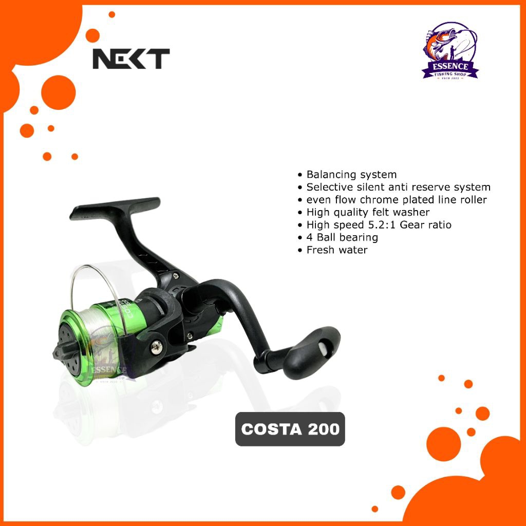Reel Next costa 200 4Ball bearing spool plastik  essence_fishing