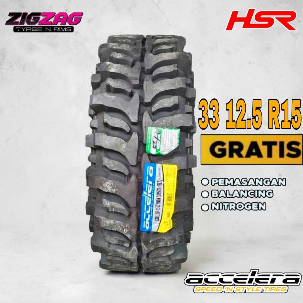 Ban Mobil Ukuran 33 12,5 R15 ACCELERA BADAK X-EXTREME Ban-Lumpur Kembangan Kasar 33x12,5Ring15