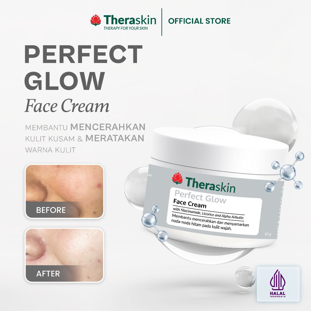 Theraskin Perfect Glow Face Cream 10g - Night Cream Krim Malam Untuk Mencerahkan Kulit Wajah BPOM