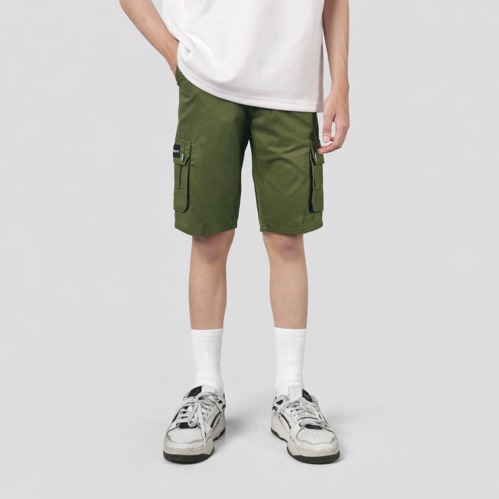 Meaning Circle - Cargo Short Pants - Short pants Unisex - Voyage Olive Green