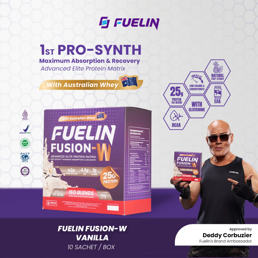 FUELIN DISTRIBUTOR - Fusion W ISO BLENDS ( Whey Protein & Isolate ) Susu Protein 1 Box 10 Sachet x 3