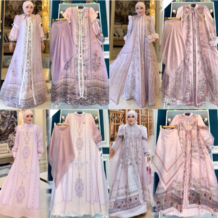 GAMIS SHELLASAUKIA GAMIS DRESS KATUN SET HIJAB ORI BY SHELLASAUKIA