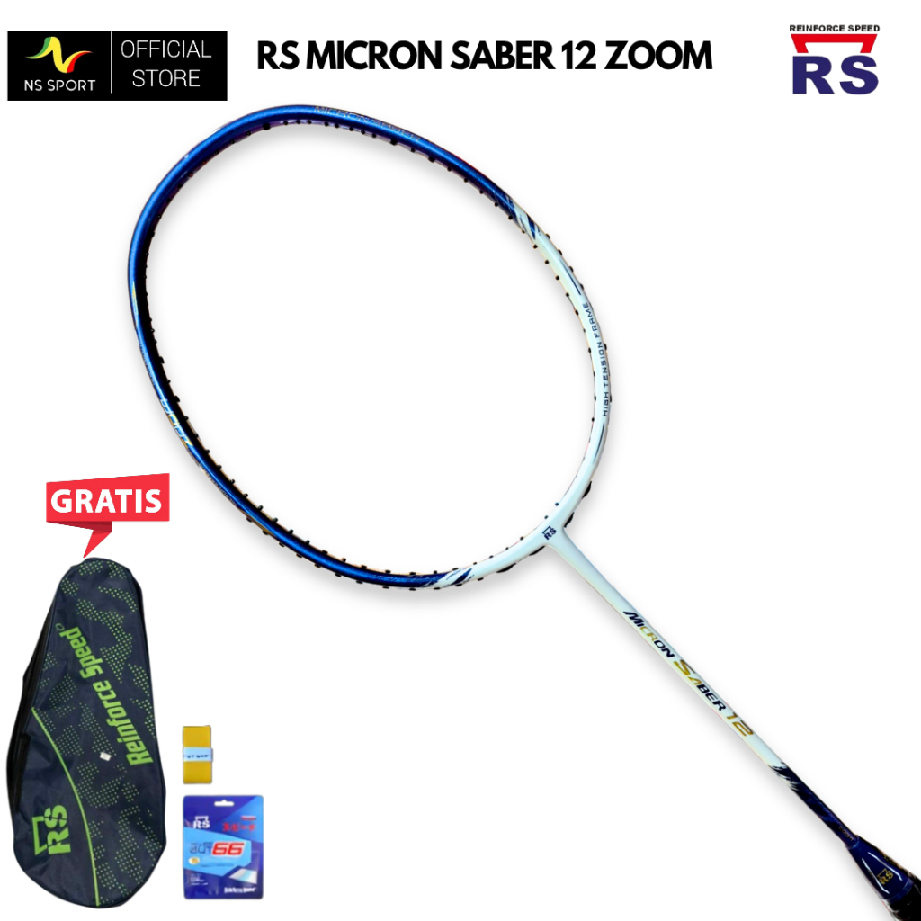RS Raket Badminton Micron Saber 12 Zoom Power Bunglon