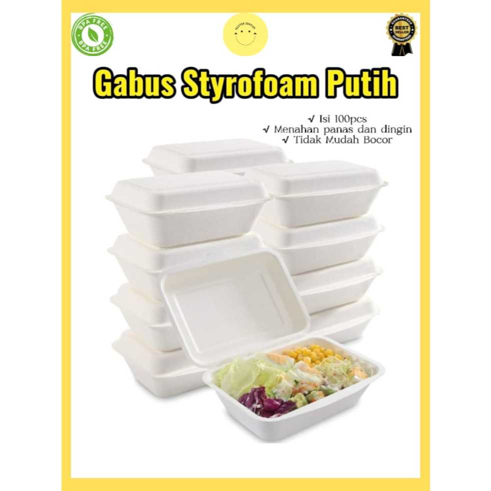 gabus styrofoam isi 100pcs/Gabus Styrofoam/gabus styrofoam putih/gabus sekali pakai/styrofoam