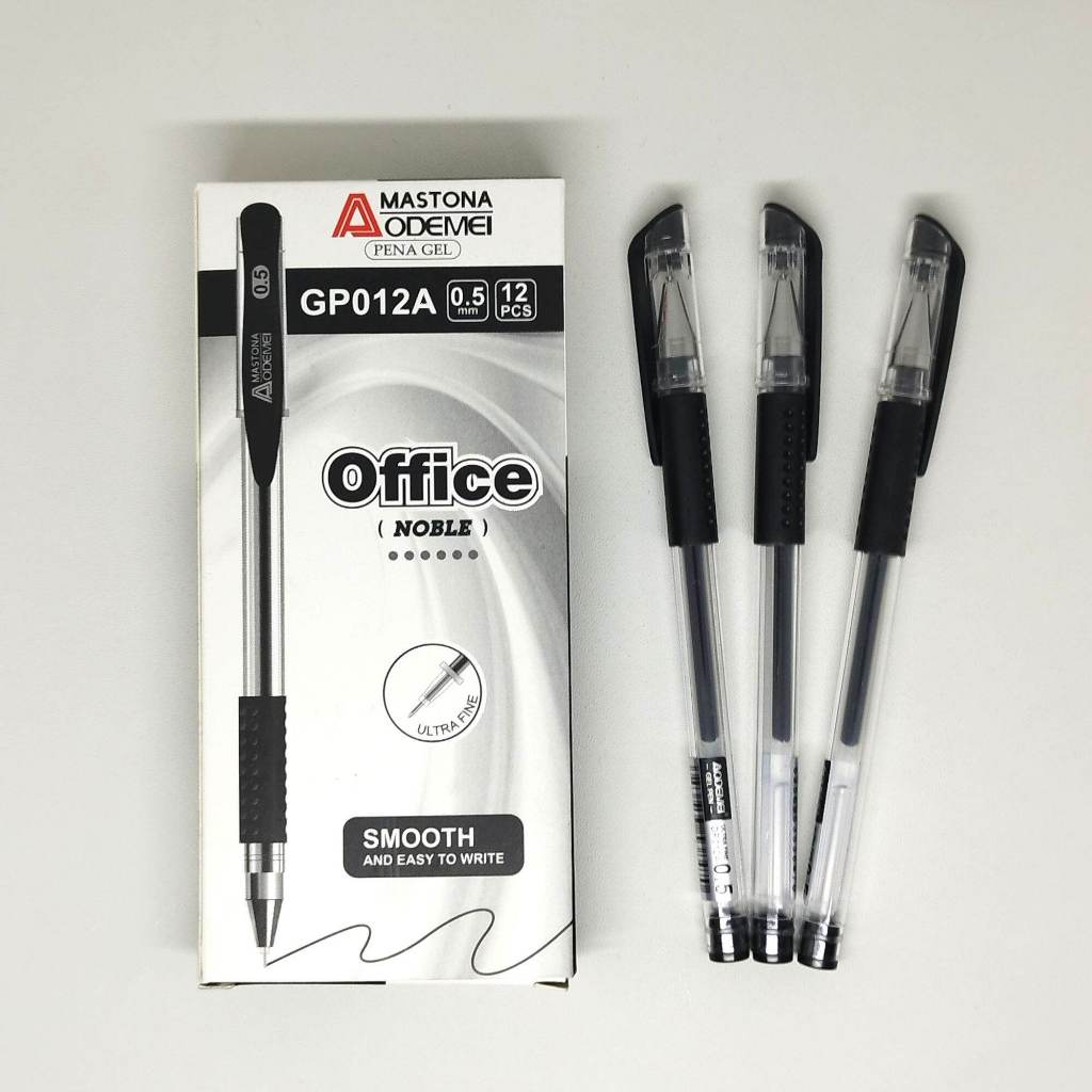 (12 PCS) PULPEN GEL O.5 ODEMEI OFFICE TINTA HITAM/PULPEN ODEMEI MURAH