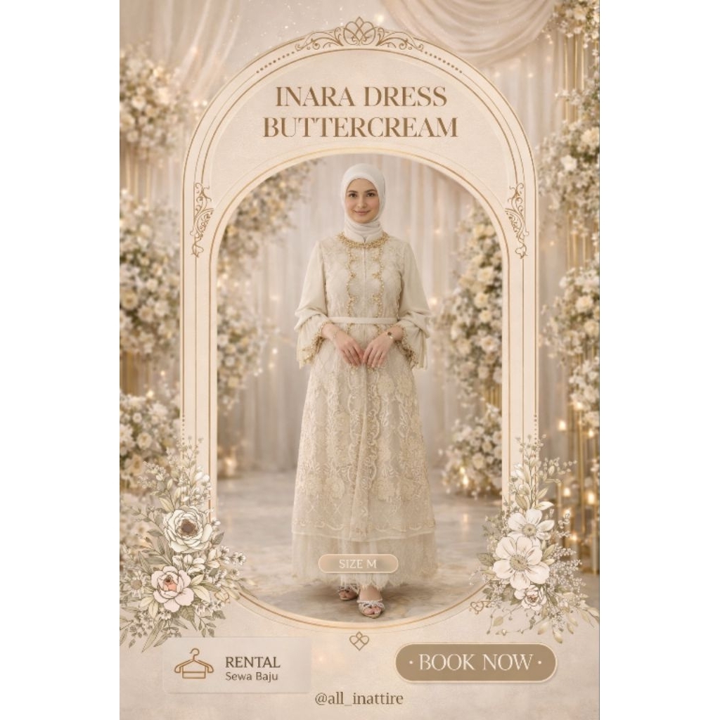 HANYA PENYEWAAN Inara dress butter cream by SARAH THE LABEL