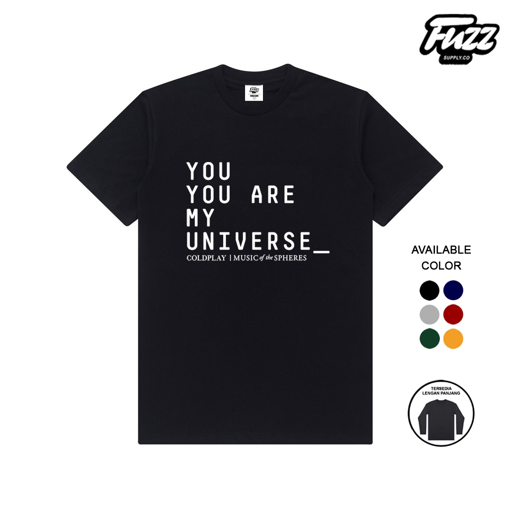 Fuzz Kaos Band Coldplay x BTS My Universe Tshirt Baju Musik Rock Pria Dan Wanita