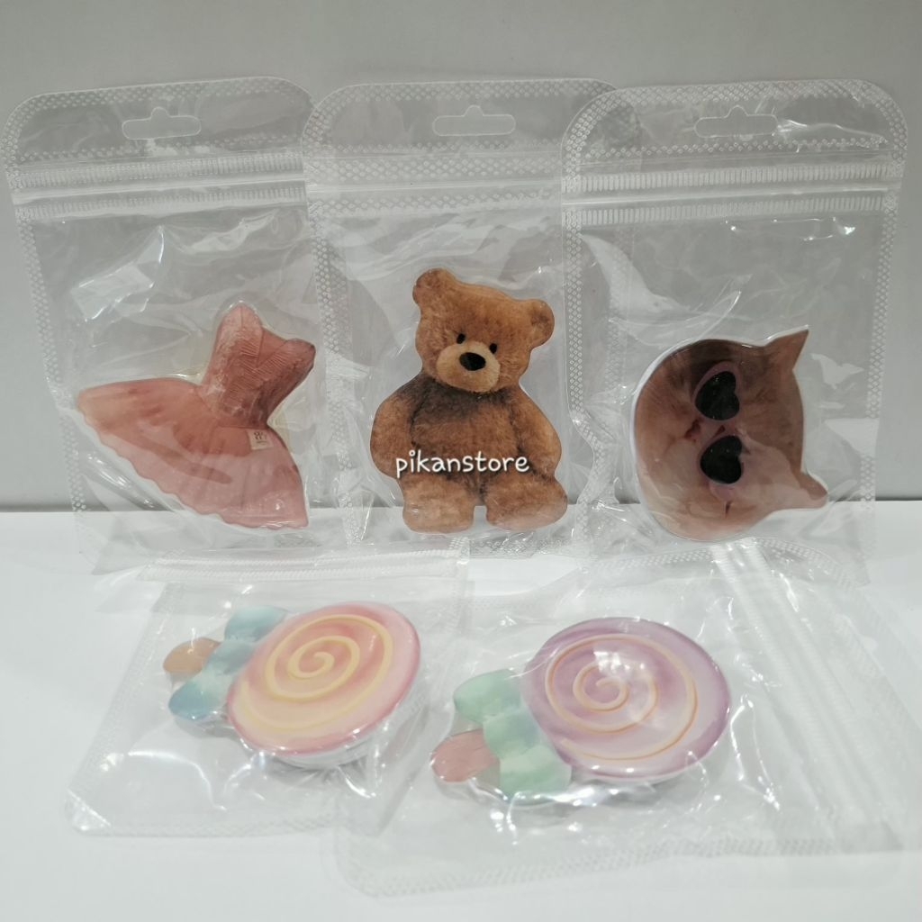 Pop Socket Akrilik/ Tempelan Belakang HP Handphone Aesthetic Lucu/ Pegangan Grip HP Acrylic