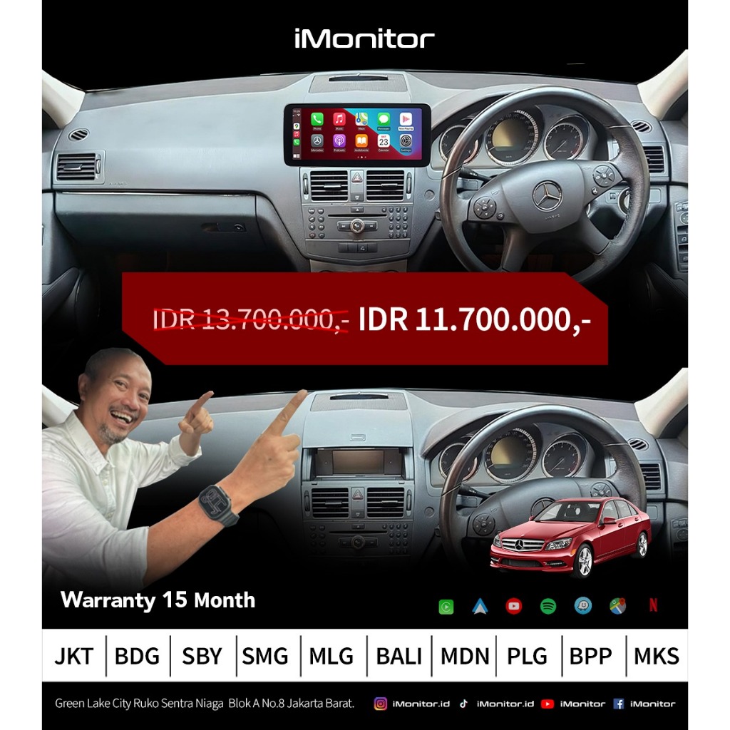 Head Unit Carplay Mercy W204 Prefacelift