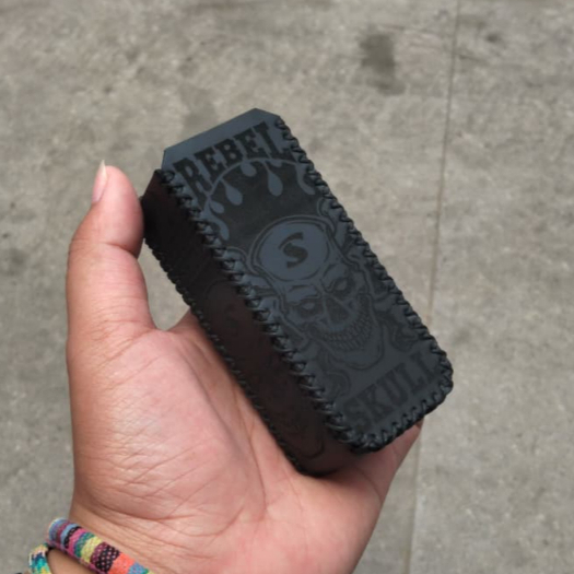Cover Case S101 San Rbl Skll Sintetis Hitam Benang Hitam Leather