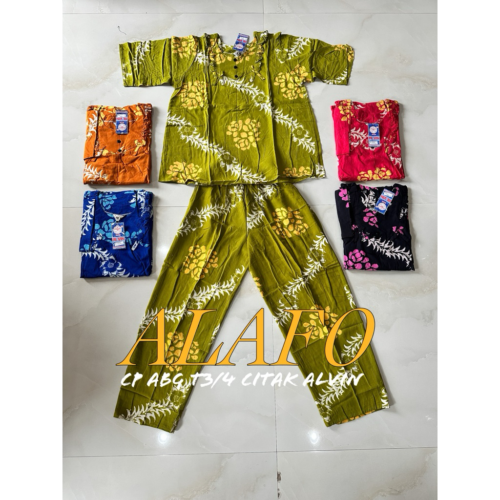 BAJU TIDUR NYAMAN CP ABG T3/4 BATIK ALVIN CITAK PART 2