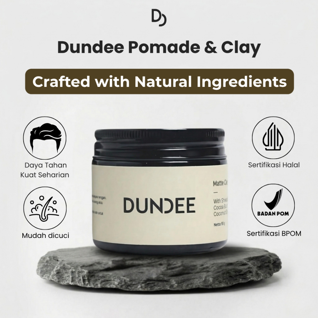 DUNDEE Matte Clay and Pomade - Natural Ingredients - Natural Look, Textured and Matte Finish/Classic
