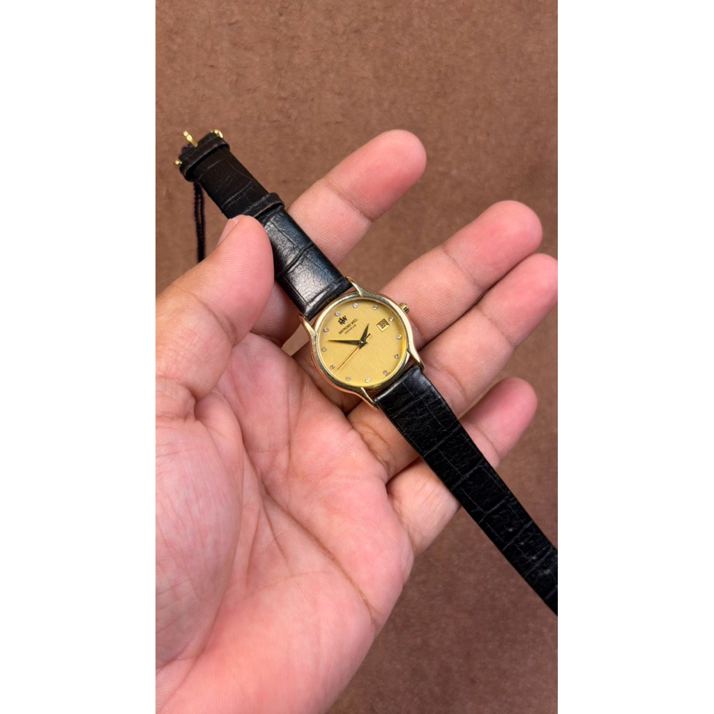 JAM TANGAN WANITA RAYMOND WEIL GENEVE 18k ELECTROPLATED 9959 QUARTZ