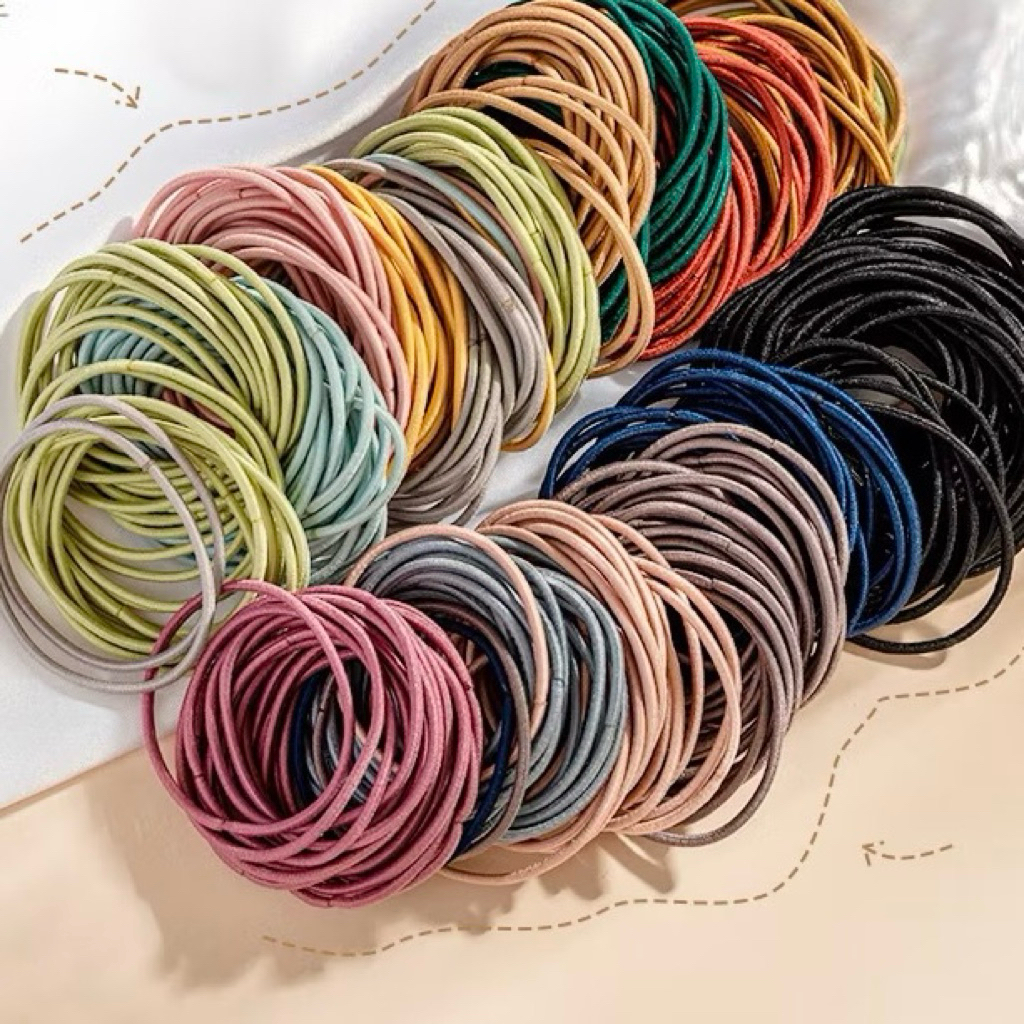 Pinky Row Colorful Rainbow Hair Tie - Gelang Rambut Wanita - Karet Rambut - Scrunchie Wanita - Gelan
