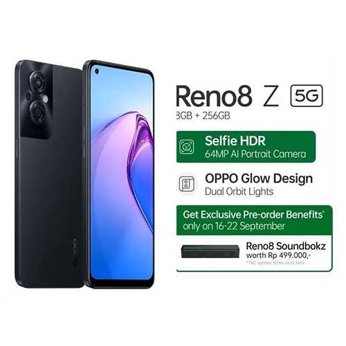 HP OPPO RENO 8Z 5G 8GB/256GB GARANSI RESMI