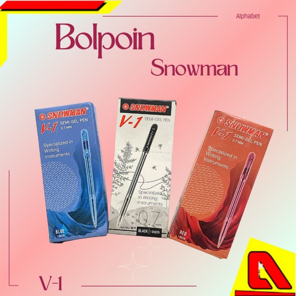 BOLPOIN SNOWMAN V-1 GEL/ BOLPOIN SNOWMAN V-1 ECER