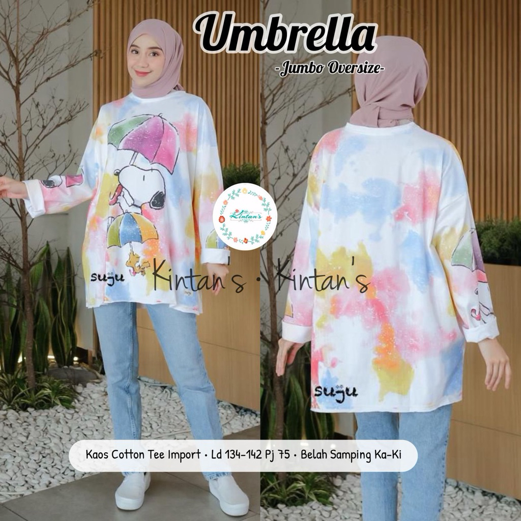 UMBRELLA  jumbo oversize || kaos suju || kaos wanita