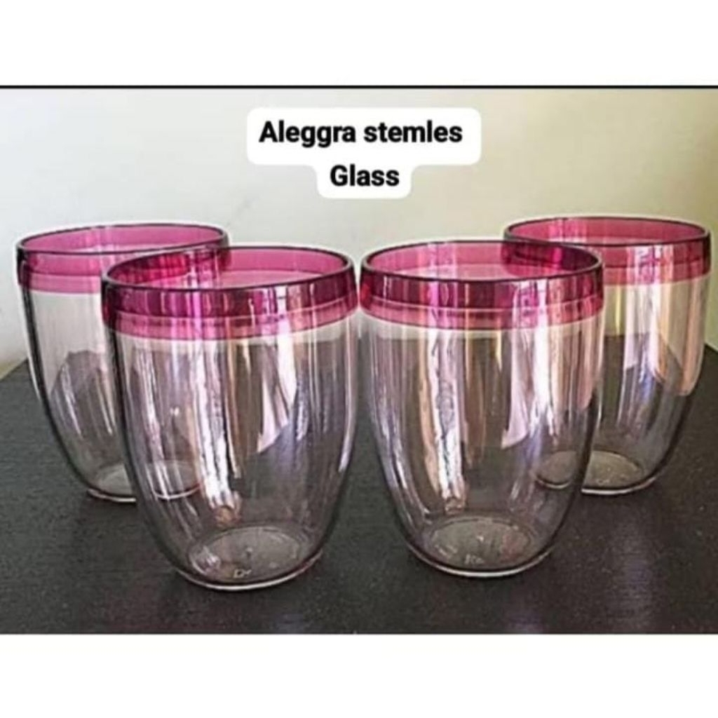 Promo Tupperware Gelas Kristal Magenta 350ml dapat 4 pcs