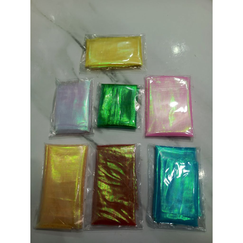 Kain Sutra 1000 Warna 25x30 Bulu Hologram kilat umpan pancing sabiki kotrekan rintak kain cumi egi
