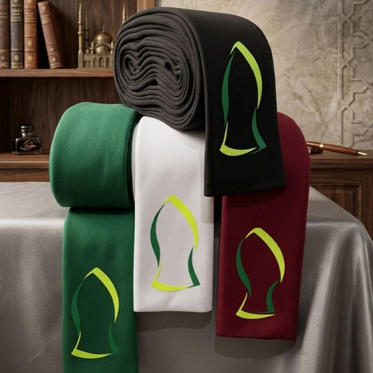 Imamah Sorban 3 Meter Putih Hitam Hijau Marun Udeng Habib