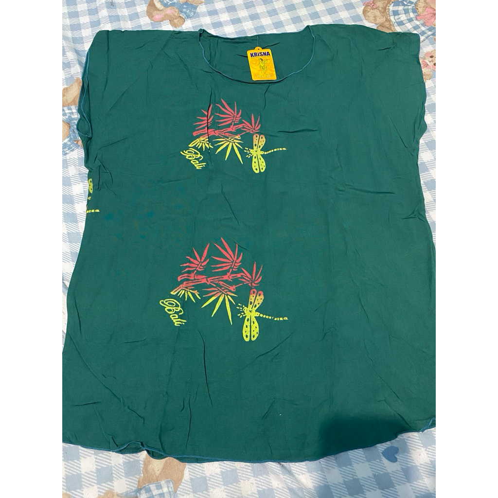 Kaos Wanita Dewasa Hijau Batik All Size BARU