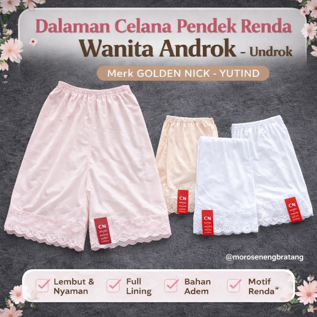Dalaman Celana pendek renda Wanita Androk - Undrok Merk Golden Nick - YUTIND