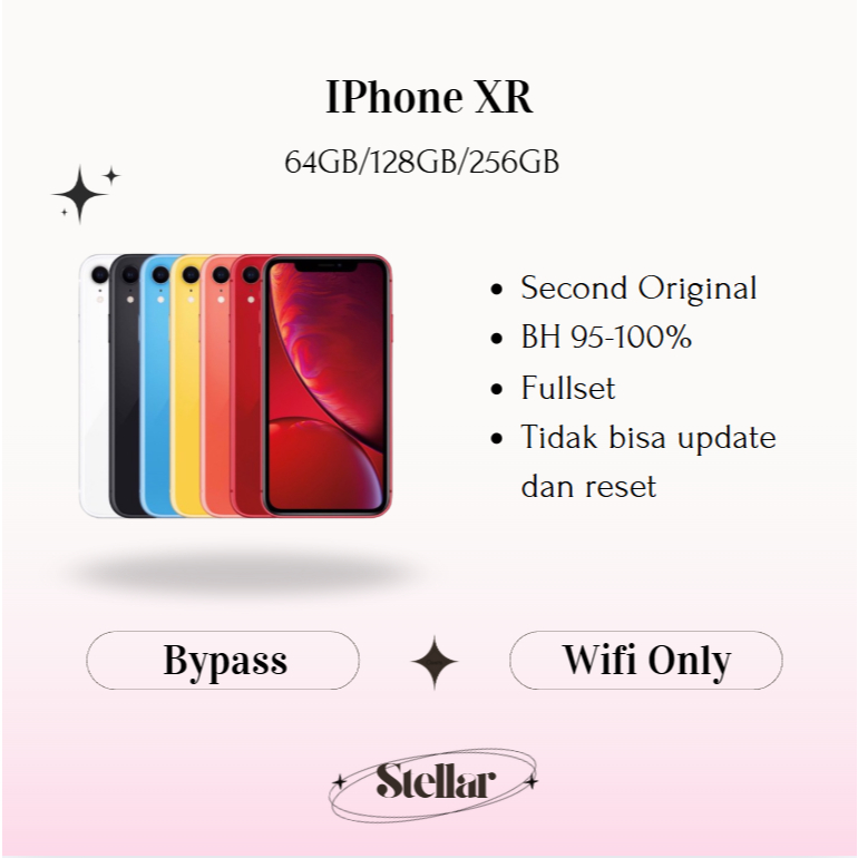 IPHONE XR WIFI ONLY 64GB/128GB/256GB Bekas Second Original Mulus Fullset Game/Live/Merekam Video