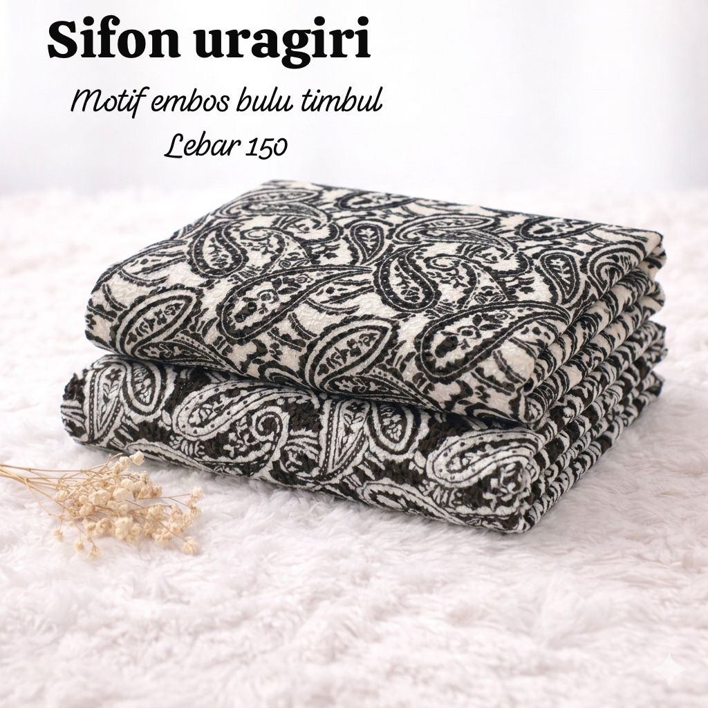 kain sifon uragiri pasley motif  embos bulu timbul