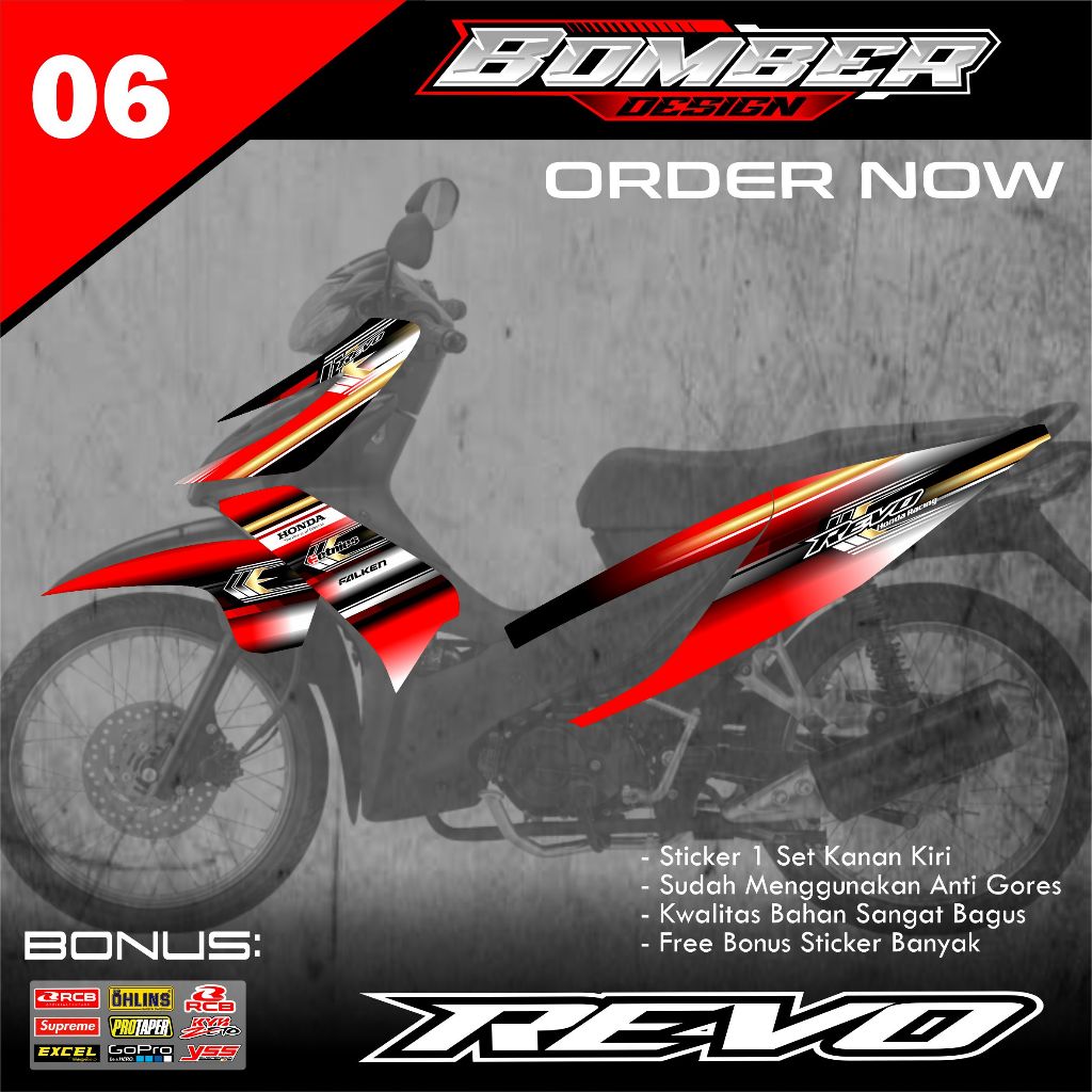 (BISA COD) Stiker Striping List Variasi Motor Revo Absolute - Sticker Striping Motor Revo Absolute B