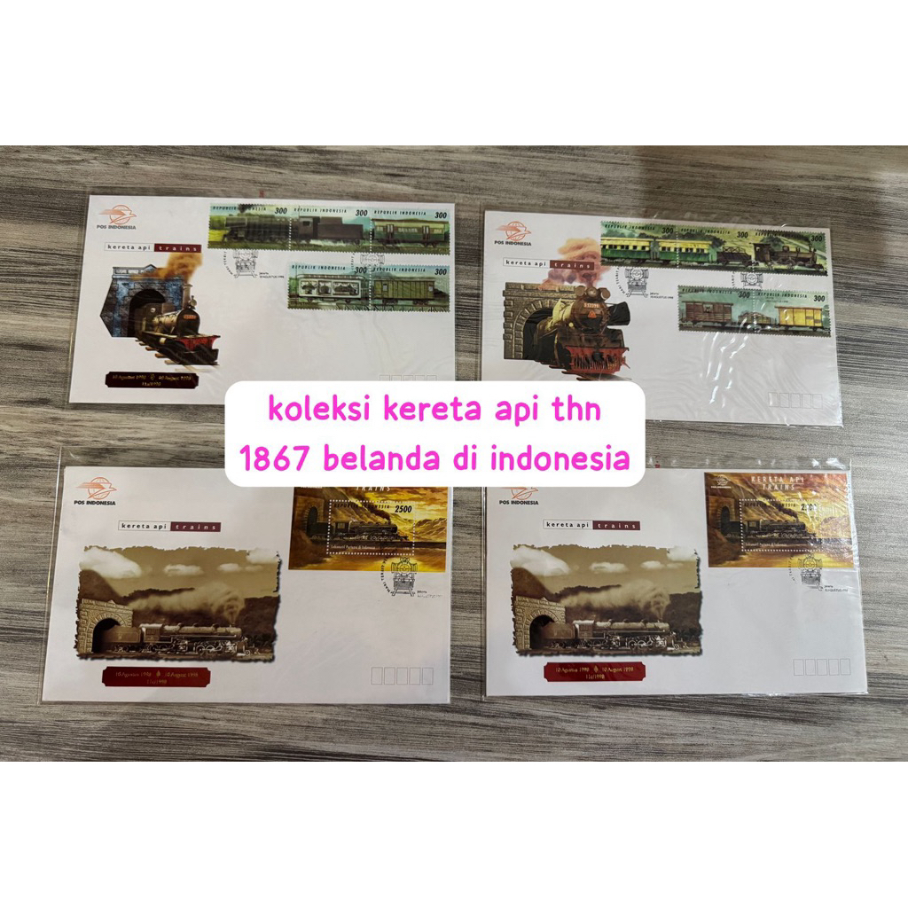 FDC Prangko Kereta Api 1998 | First Day Cover Trains Lokomotif Uap Koleksi Filateli