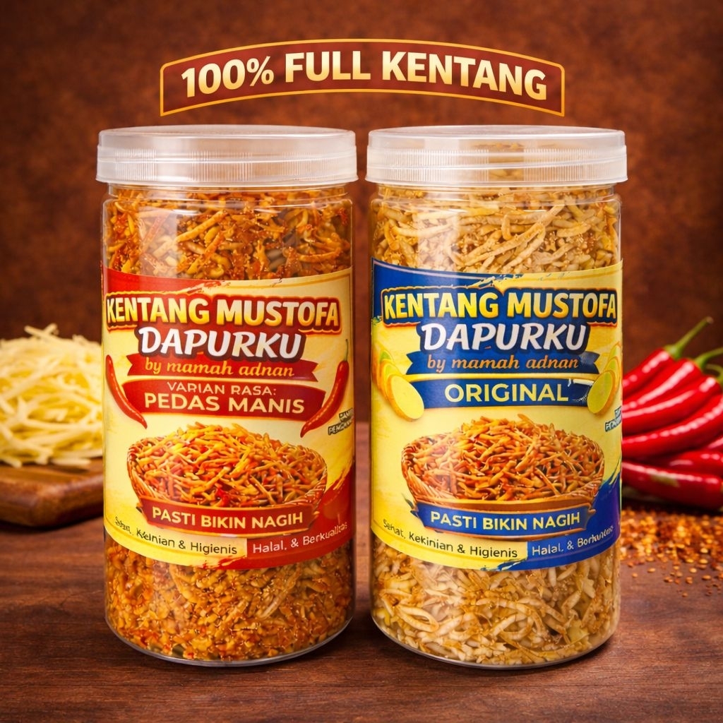 Kentang Mustofa Toples 1000ML Full kentang