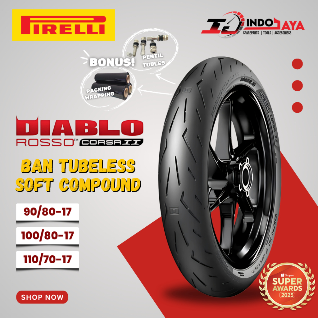 [READY COD] BAN PIRELLI DIABLO ROSSO CORSA 2 ( 90/80-17 / 100/80-17 / 110/70-17 ) SOFT COMPOUND RING