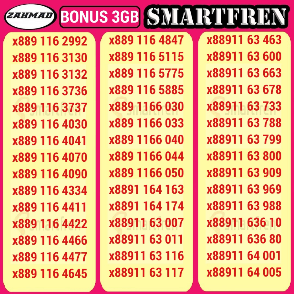 SMART-E) NOCAN Smartfren 11 DIGIT kartu perdana nomor cantik 11digit rapi super murah