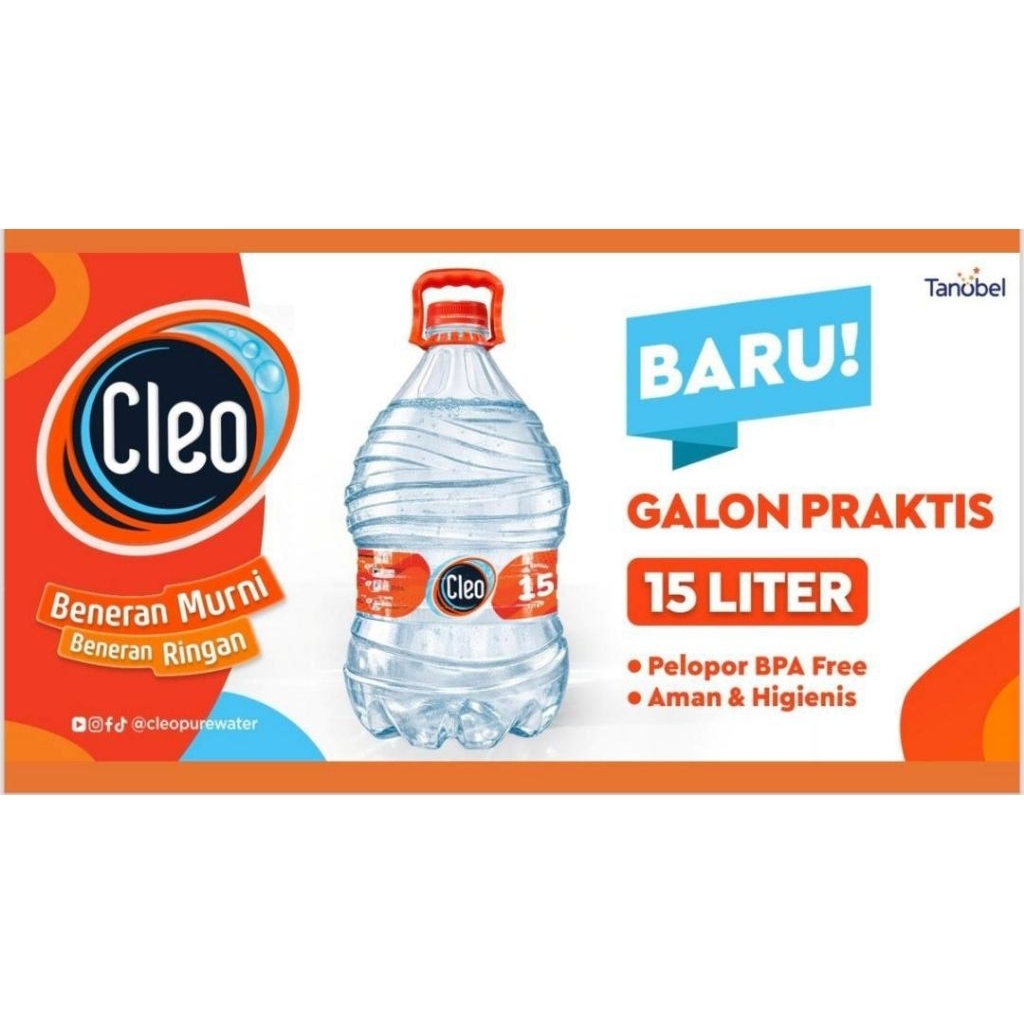 Air Mineral Cleo Galon 15lt