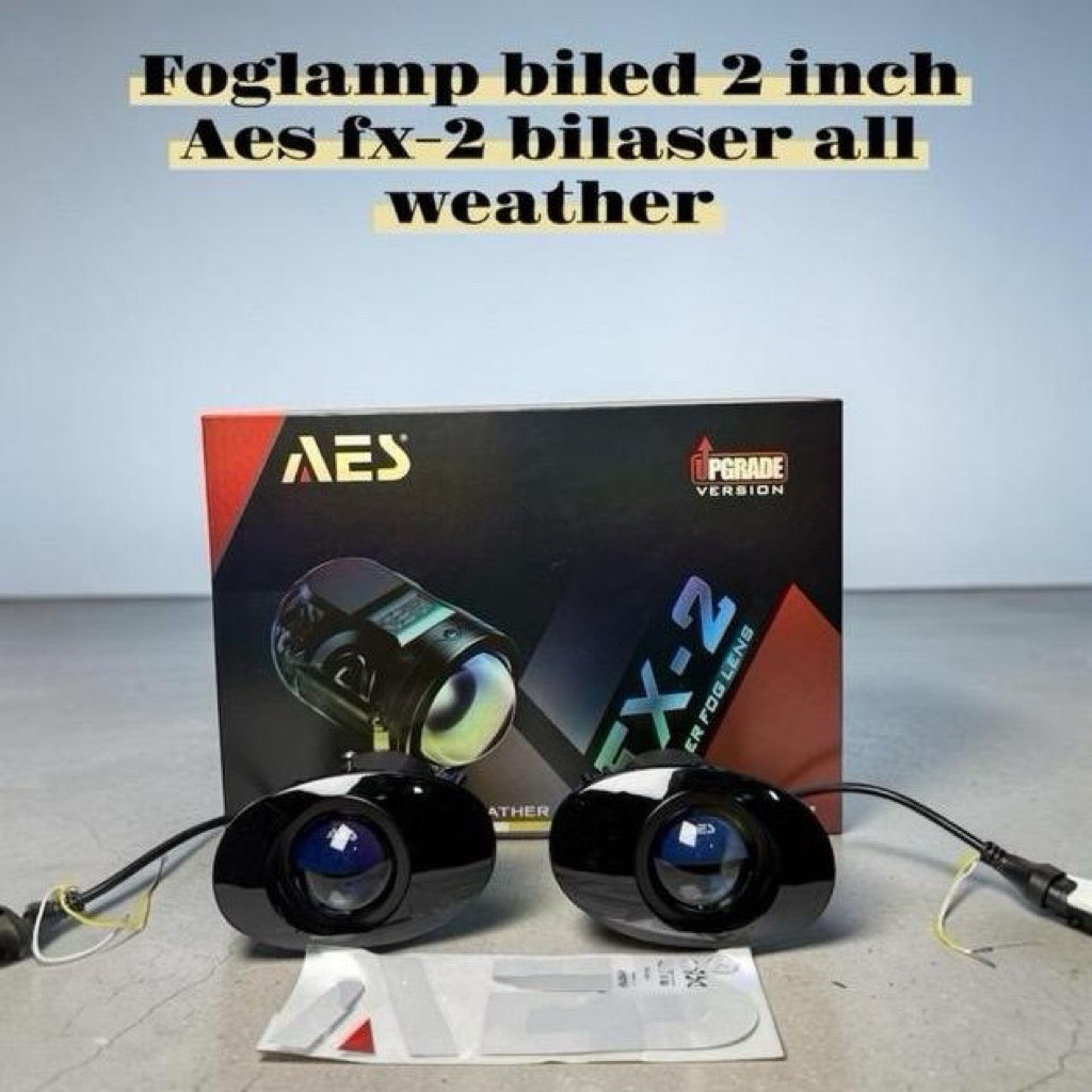 Foglamp biled aes 2 inch aes fx-2 bi laser all wheater breket oval untuk mobil brio, jazz, brv