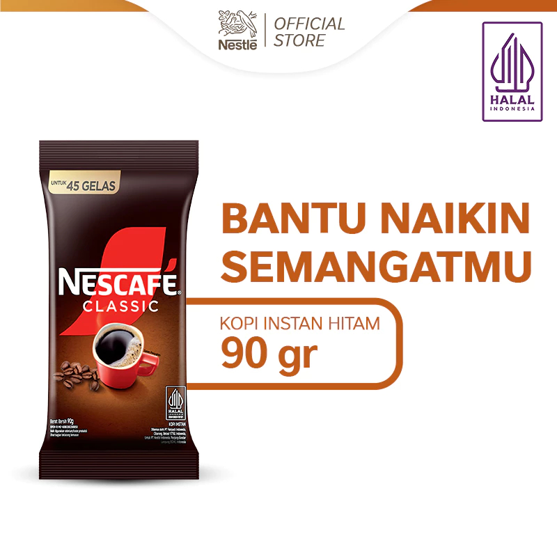 NESCAFE Classic Kopi Instan Sachet 90g 100% Robusta Kopi Hitam Tanpa Ampas