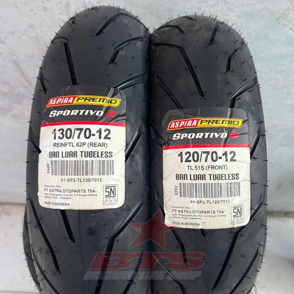 Ban Aspira Premio Sportivo 2 Ring 12 UK 120/70-12 & 130/70-12 MEDIUM COMPOUND TUBELES