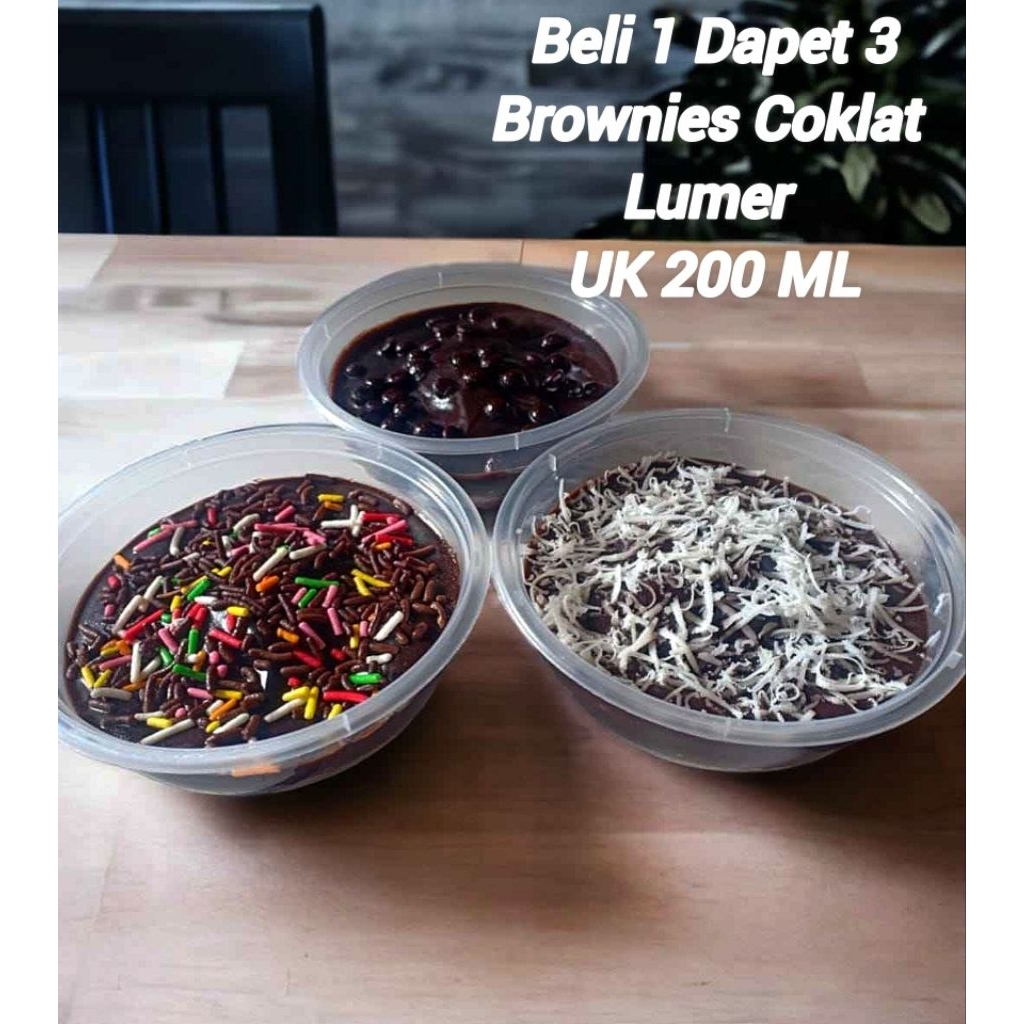 Beli 1 Dapat 3 Cup / UK 200 ML / Brownies Coklat Lumer