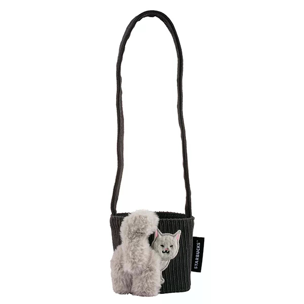 Cup Bag Starbucks Gray Cat Tail Convenient Single | Tas Minuman Cup Kopi | Tas Selempang Starbucks A