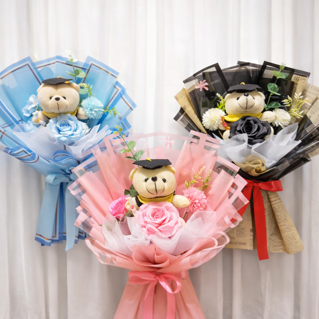 Buket Graduation Boneka Murah siap kirim| Buket Bunga | Kado Kelulusan Aesthetic Cewek Cowok