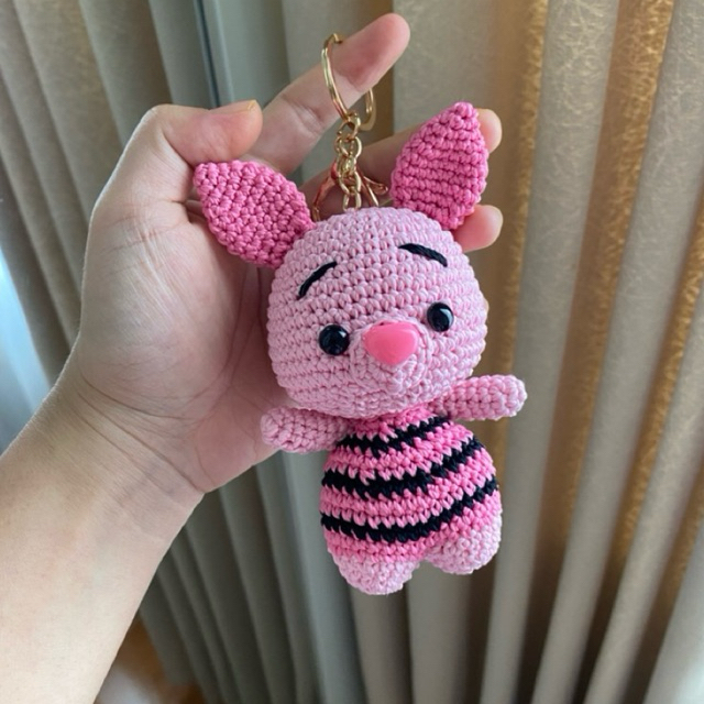 Piglet Amigurumi-Piglet Crochet-Piglet Rajut-Bagcharm-Gantungan Kunci