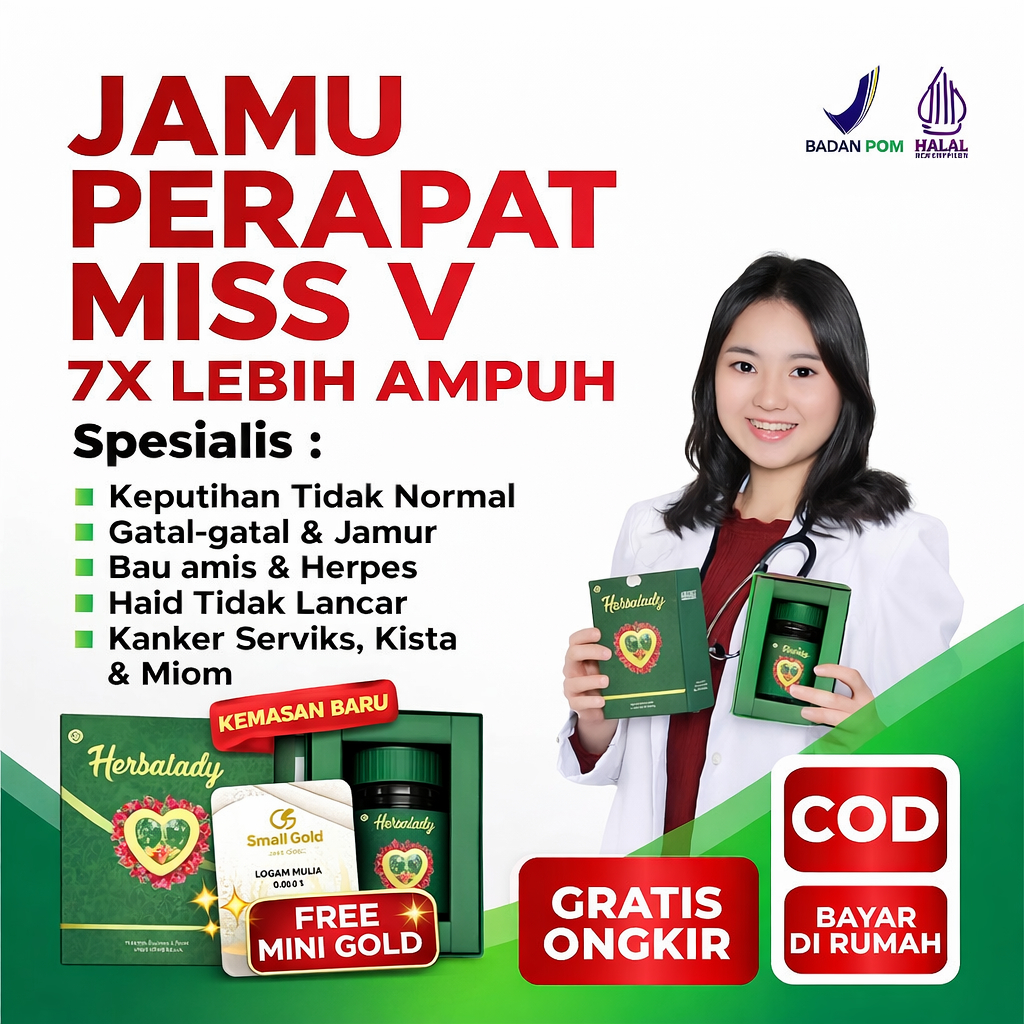HERBALADY - JAMU RAPET PERAPAT VAGINA MISS V HERBAL ALAMI BPOM. ATASI MASALAH KEWANITAAN