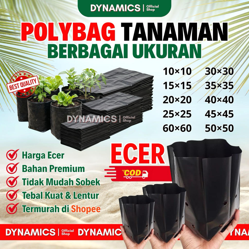 Polybag Tanaman Hitam Tebal Ecer Semua Ukuran Ready | Plastik Polybag Bibit Tanaman Pembibitan Sayur