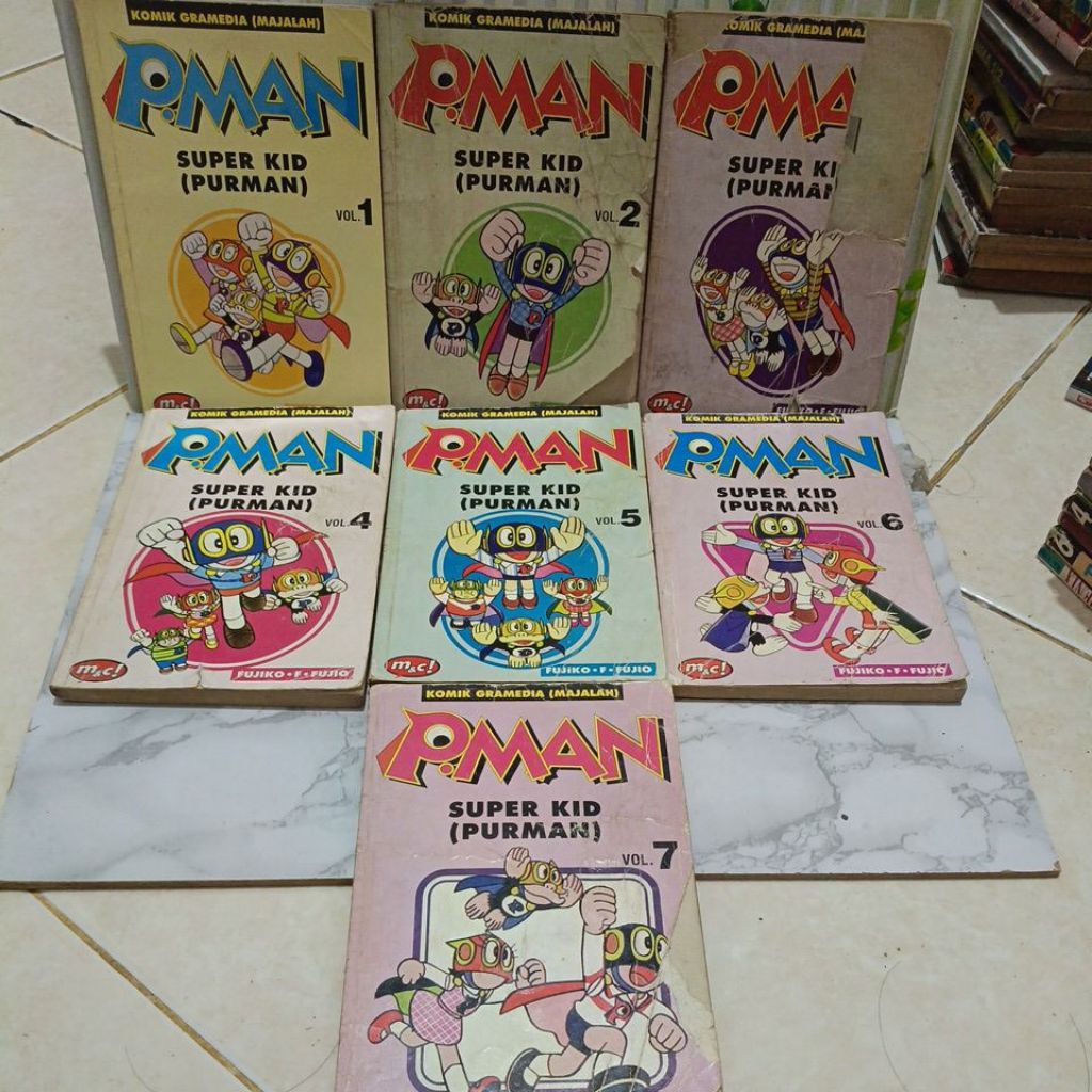Komik Pman Super akid full set tamat 1-7 original karya Fujiko Fujio pengarang doraemon