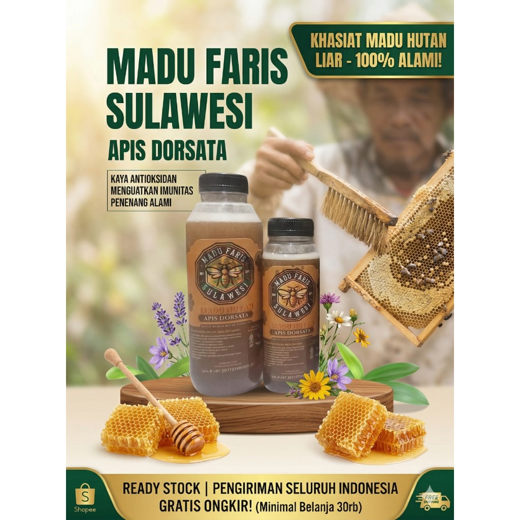 Madu Hutan Faris Sulawesi - Asli berkhasiat
